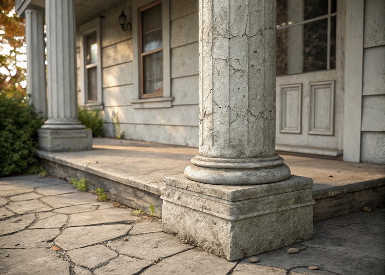 Concrete porch columns