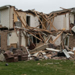 a house is destroyed because of columns collapse