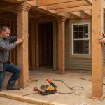 two workers changing columns because of the importance of column replacement in home safety