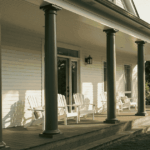 a porch featuring fiberglass posts, the best type of porch columns