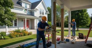 contractors working in summer, the best time for replacing porch columns in different seasons